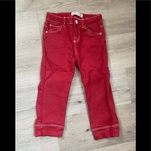 Zara baby red jeans. 3/4 years